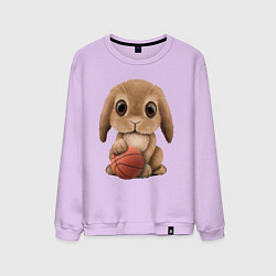 Свитшот хлопковый мужской Кролик баскетболист, цвет: лаванда