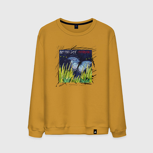 Мужской свитшот Camouflage - One Fine Day singles / Горчичный – фото 1