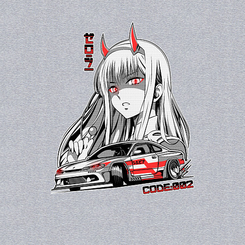 Мужской свитшот Nissan Silvia S15 Drift Zero Two / Меланж – фото 3