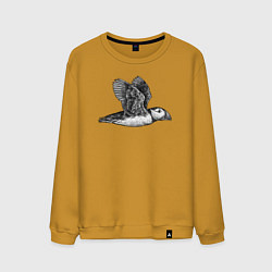 Свитшот хлопковый мужской Тупик летит, цвет: горчичный