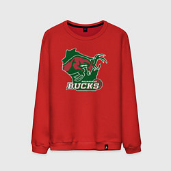 Свитшот хлопковый мужской Milwaukee bucks, цвет: красный