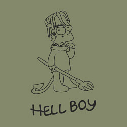 Свитшот хлопковый мужской Bart hellboy Lill Peep, цвет: авокадо — фото 2