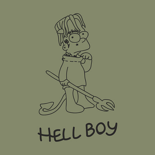 Мужской свитшот Bart hellboy Lill Peep / Авокадо – фото 3