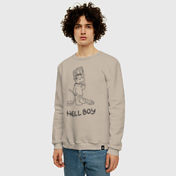 Свитшот хлопковый мужской Bart hellboy Lill Peep, цвет: миндальный — фото 2