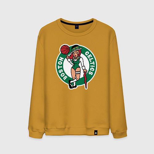 Мужской свитшот Boston Celtics girl / Горчичный – фото 1