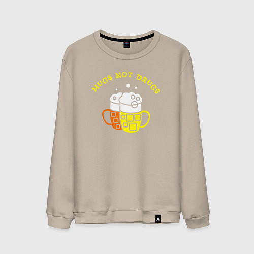Мужской свитшот Кружки а не наркотики / Миндальный – фото 1