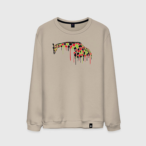 Мужской свитшот Цветной жираф / Миндальный – фото 1