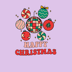 Свитшот хлопковый мужской Happy Christmas, цвет: лаванда — фото 2