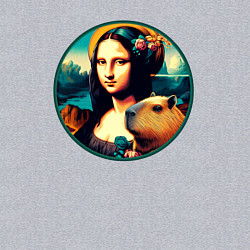 Свитшот хлопковый мужской Ai art - Мона Лиза с капибарой, цвет: меланж — фото 2