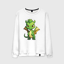 Свитшот хлопковый мужской Добрый дракон 2024, цвет: белый