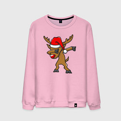 Свитшот хлопковый мужской Deer dabbing, цвет: светло-розовый