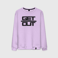 Свитшот хлопковый мужской Get out black, цвет: лаванда