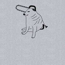 Свитшот хлопковый мужской Мем собака человек бензопила, цвет: меланж — фото 2