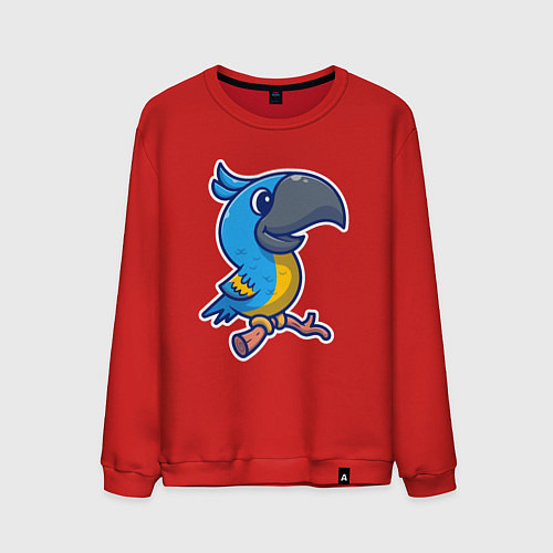 Мужской свитшот Попугайчик / Красный – фото 1