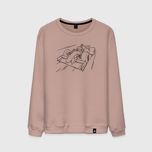 Мужской свитшот Формула 1 контур / Пыльно-розовый – фото 1