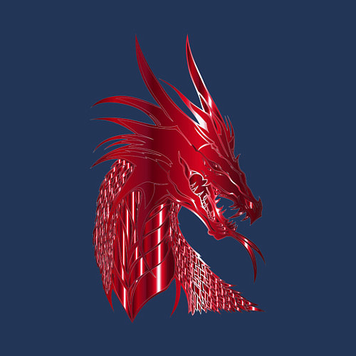 Мужской свитшот Рэд дракон / Тёмно-синий – фото 3