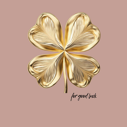 Мужской свитшот Золотой лист клевера for good luck / Пыльно-розовый – фото 3