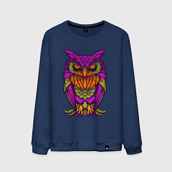 Свитшот хлопковый мужской Purple owl, цвет: тёмно-синий