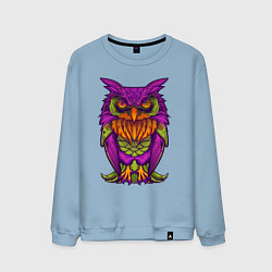 Свитшот хлопковый мужской Purple owl, цвет: мягкое небо