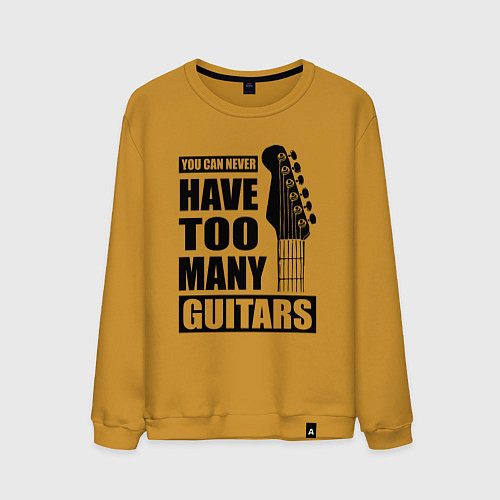 Мужской свитшот Не может быть много гитар / Горчичный – фото 1