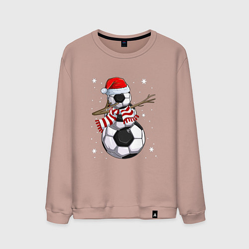 Мужской свитшот Soccer snowman / Пыльно-розовый – фото 1