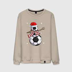 Свитшот хлопковый мужской Soccer snowman, цвет: миндальный