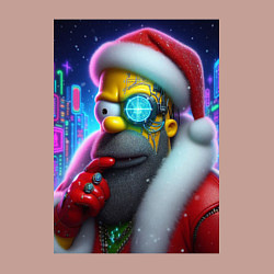 Свитшот хлопковый мужской Simpson Claus - cyberpunk, цвет: пыльно-розовый — фото 2