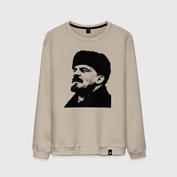 Свитшот хлопковый мужской Ленин в шапке, цвет: миндальный
