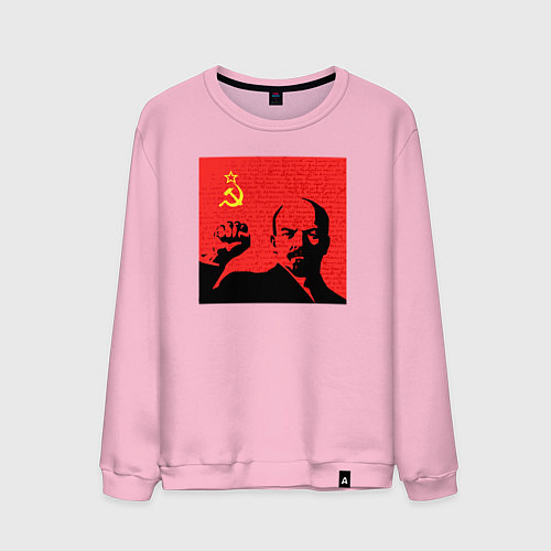 Мужской свитшот Lenin in red / Светло-розовый – фото 1