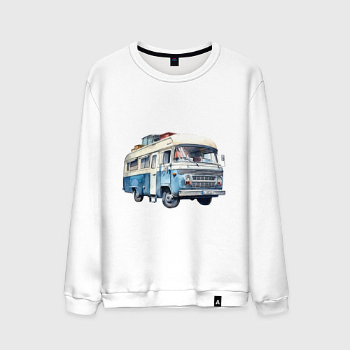 Мужской свитшот Машина для путешествий / Белый – фото 1