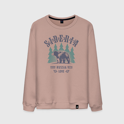 Мужской свитшот Сибирь - из России с любовью / Пыльно-розовый – фото 1