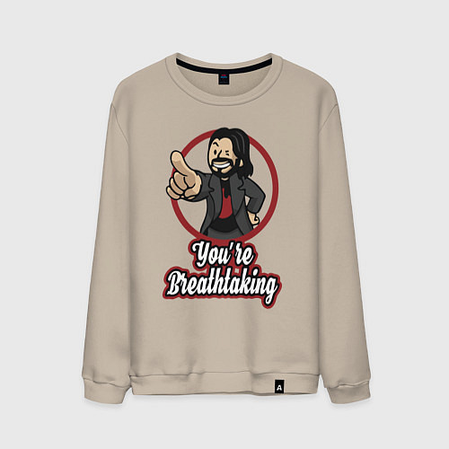 Мужской свитшот Vault Keanu Reeves / Миндальный – фото 1