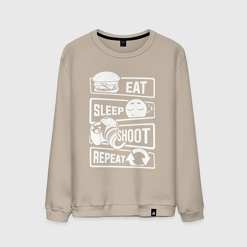 Мужской свитшот Еда сон фото / Миндальный – фото 1