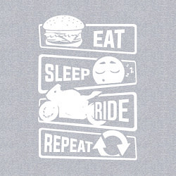 Свитшот хлопковый мужской Еда сон гонка, цвет: меланж — фото 2