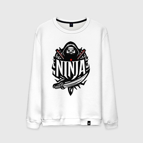 Мужской свитшот Ниндзя с мечами в маске / Белый – фото 1