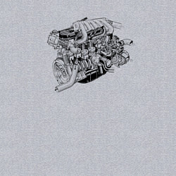 Свитшот хлопковый мужской Мотор чертеж, цвет: меланж — фото 2