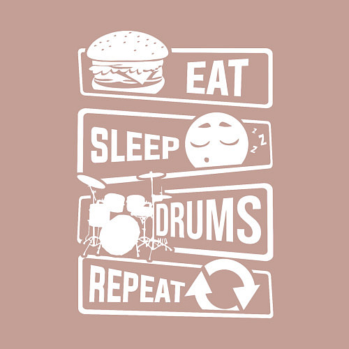 Мужской свитшот Еда сон барабаны / Пыльно-розовый – фото 3