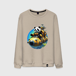 Свитшот хлопковый мужской Панда-подводник, цвет: миндальный