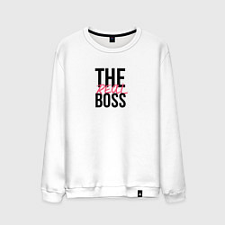 Свитшот хлопковый мужской The real boss, цвет: белый