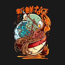 Свитшот хлопковый мужской Рамен японский суп, цвет: черный — фото 2