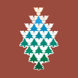 Свитшот хлопковый мужской Ангелы и Елочки -рождественская метаморфоза в стил, цвет: кирпичный — фото 2