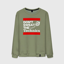 Свитшот хлопковый мужской Dont sweat the Technics, цвет: авокадо