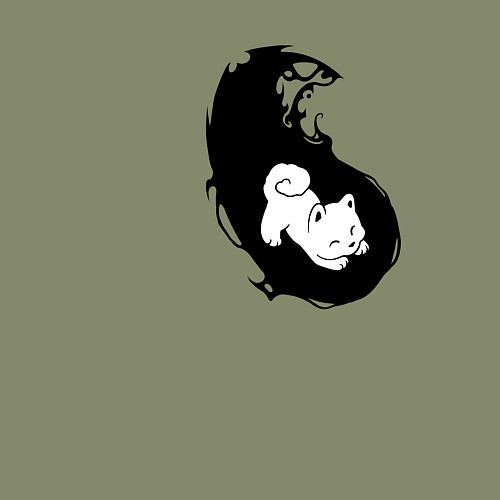 Мужской свитшот Инь ян чёрный парный / Авокадо – фото 3