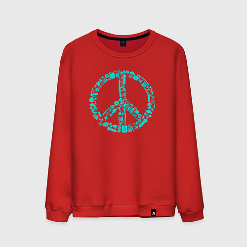 Мужской свитшот Peace life / Красный – фото 1