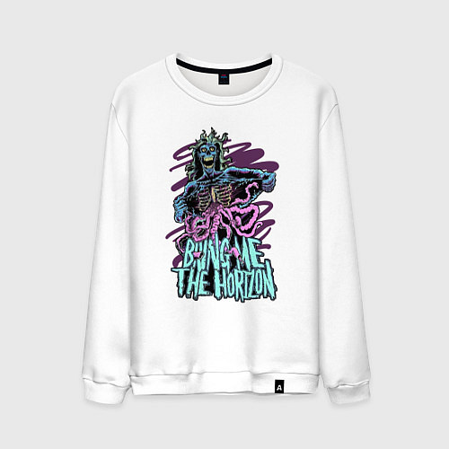 Мужской свитшот Bring Me the Horizon - Zombie / Белый – фото 1