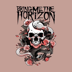 Свитшот хлопковый мужской Bring Me the Horizon - A skull with roses, цвет: пыльно-розовый — фото 2