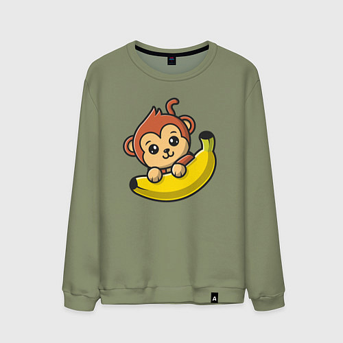 Мужской свитшот Банановая обезьянка / Авокадо – фото 1