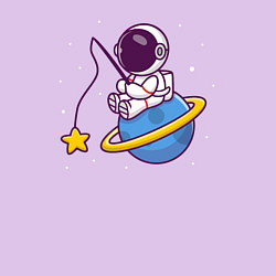 Свитшот хлопковый мужской Рыбалка на Сатурне, цвет: лаванда — фото 2