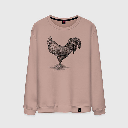 Мужской свитшот Петух / Пыльно-розовый – фото 1