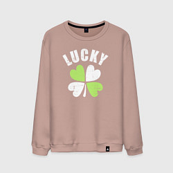 Свитшот хлопковый мужской Lucky day, цвет: пыльно-розовый